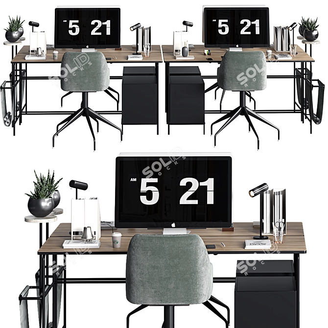 Modern Office Furniture Collection 3D model image 4