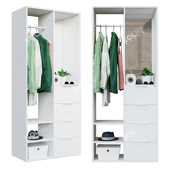 Sleek Open Wardrobe: SANDLANDET 3D model image 1