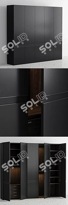 Sleek Poliform Wardrobe 3D model image 2