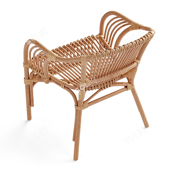 Colonial Rattan Chair 3D model image 3