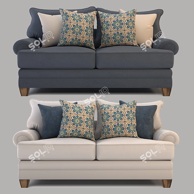 Fiecke Loveseat: Exceptional Comfort & Style 3D model image 9