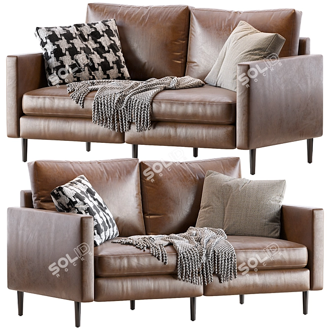 Modular Loveseat: Stylish and Versatile 3D model image 1