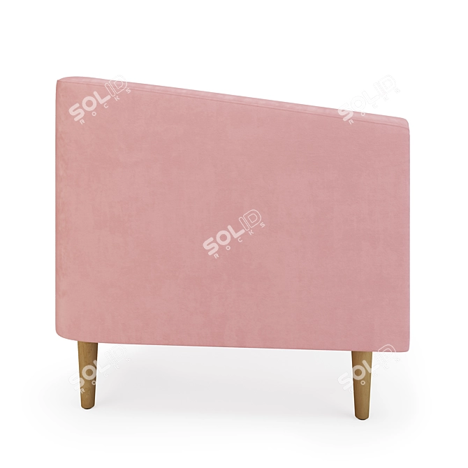 Blush Pink Channel Back Sacha Chair: Stylish and Comfortable 3D model image 3