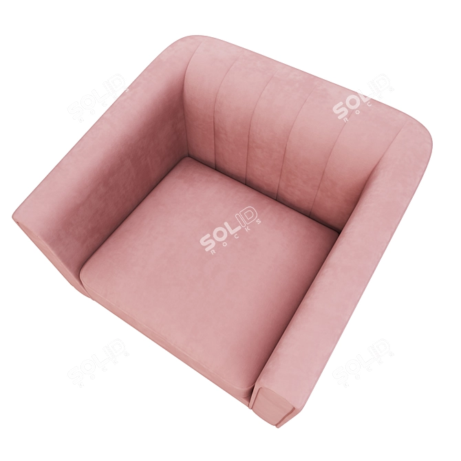 Blush Pink Channel Back Sacha Chair: Stylish and Comfortable 3D model image 4