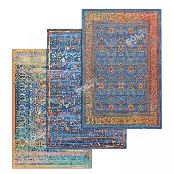 High-Quality Carpets Set 3D model image 1