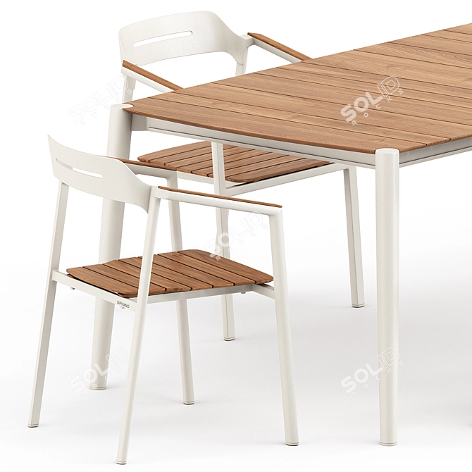 Sleek and Stylish: ICON ARMCHAIR & DINING TABLE 89 SET2 by akulaliving 3D model image 2