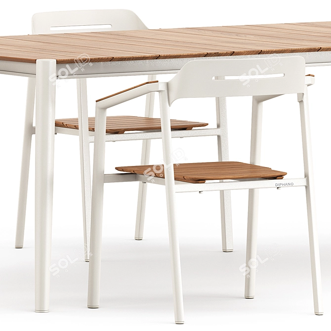 Sleek and Stylish: ICON ARMCHAIR & DINING TABLE 89 SET2 by akulaliving 3D model image 3