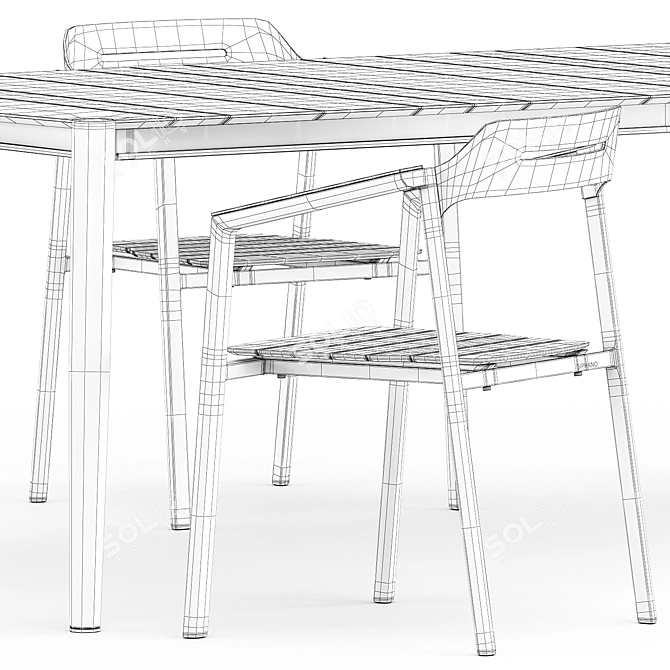 Sleek and Stylish: ICON ARMCHAIR & DINING TABLE 89 SET2 by akulaliving 3D model image 5