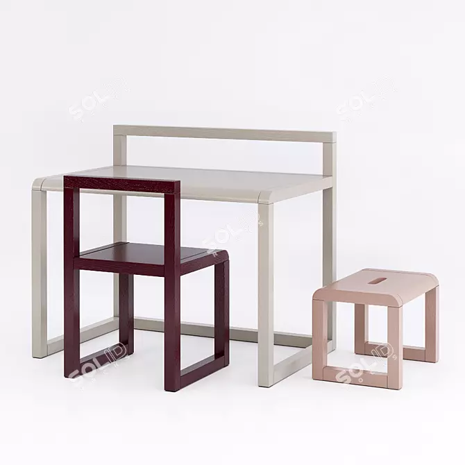 Stylish Little Architect Kids Furniture 3D model image 1
