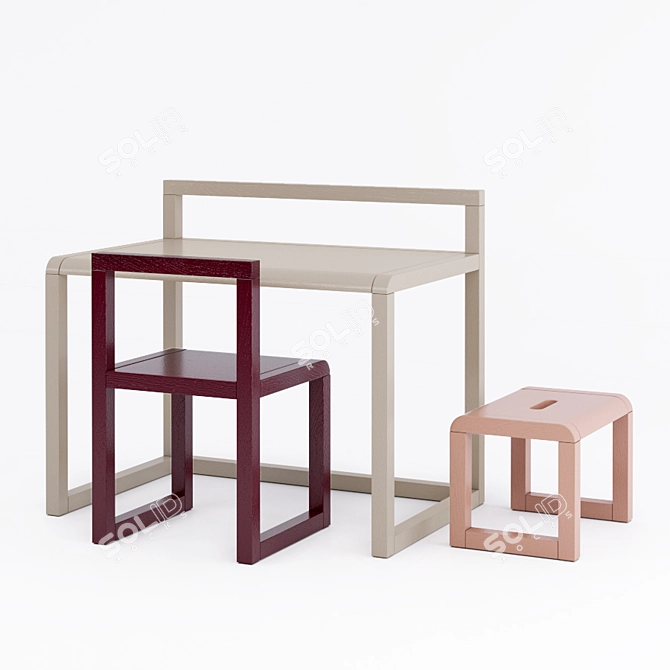 Stylish Little Architect Kids Furniture 3D model image 4