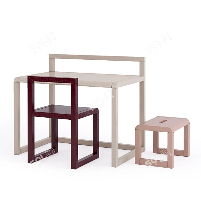 Stylish Little Architect Kids Furniture 3D model image 7