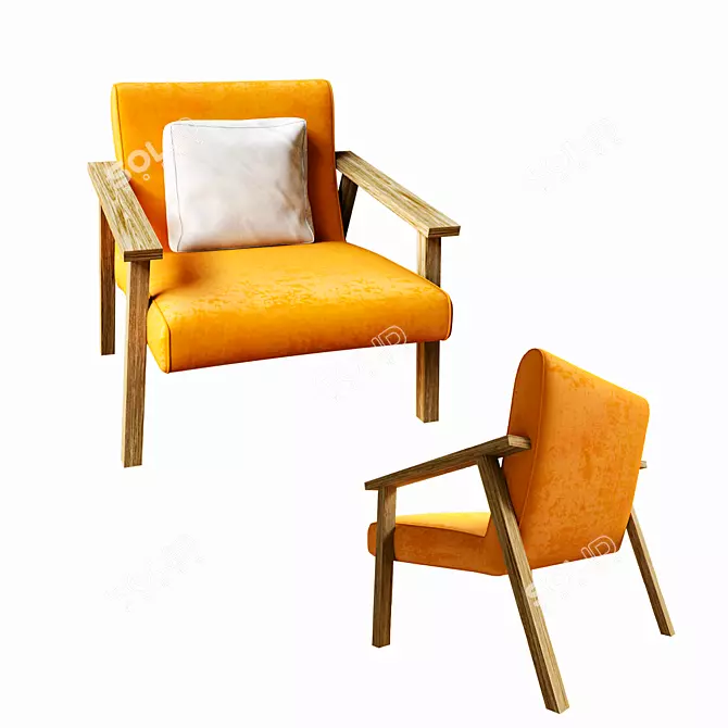 Elegant Armchair by PRADDY/DORSEY 3D model image 3