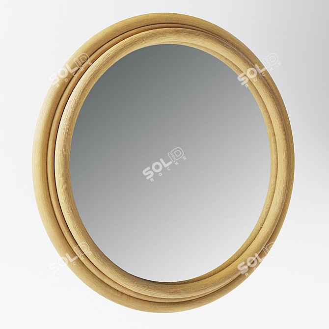 Nordic Rattan Mirror 23cm 3D model image 1