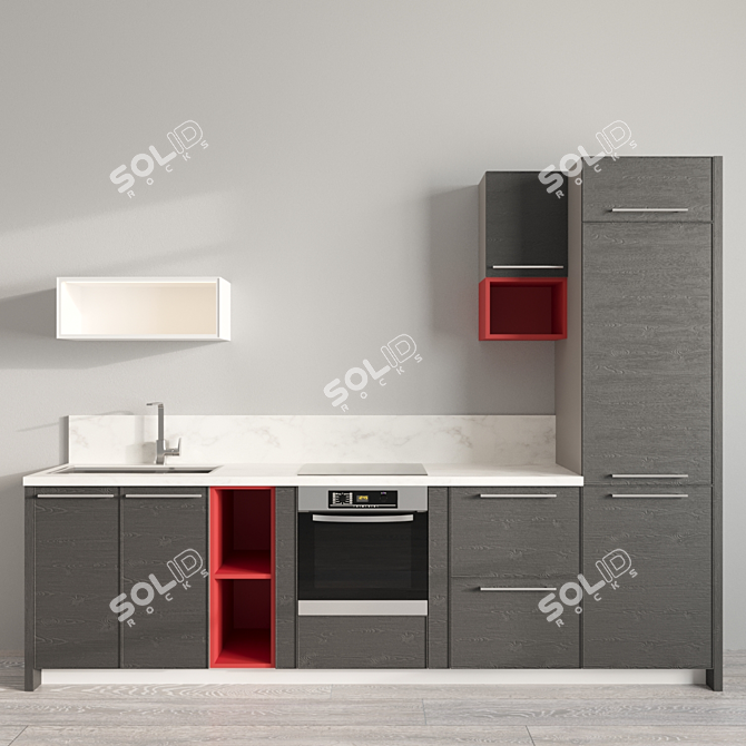 Modern Kitchen Marya Dominica 3D model image 1