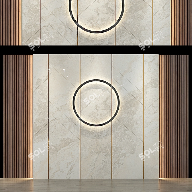 Modern Geometric Wall Panel 3D model image 1