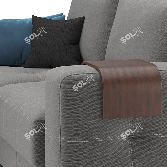 Modern Gray Corner Sofa 3D model image 3