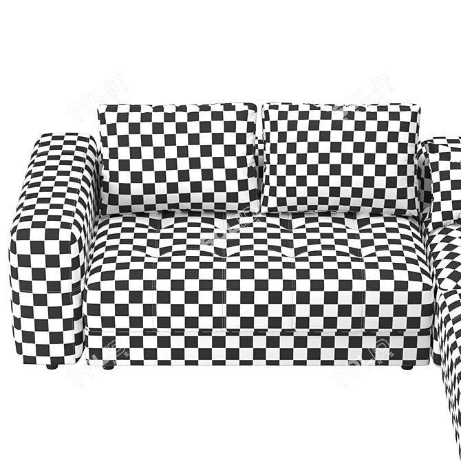 Modern Gray Corner Sofa 3D model image 4