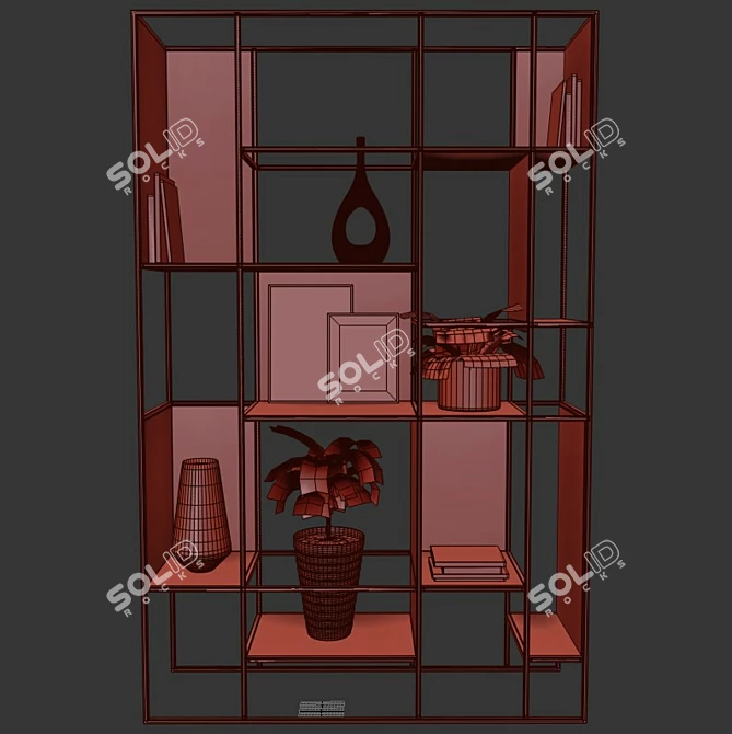 Industrial Loft Shelving Unit 3D model image 3