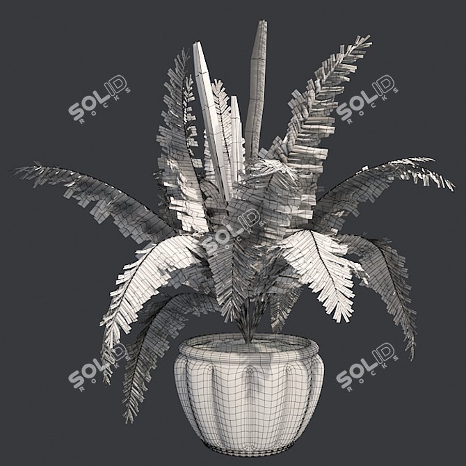 Cinnamon Fern: Potted Greenery Elegance 3D model image 5