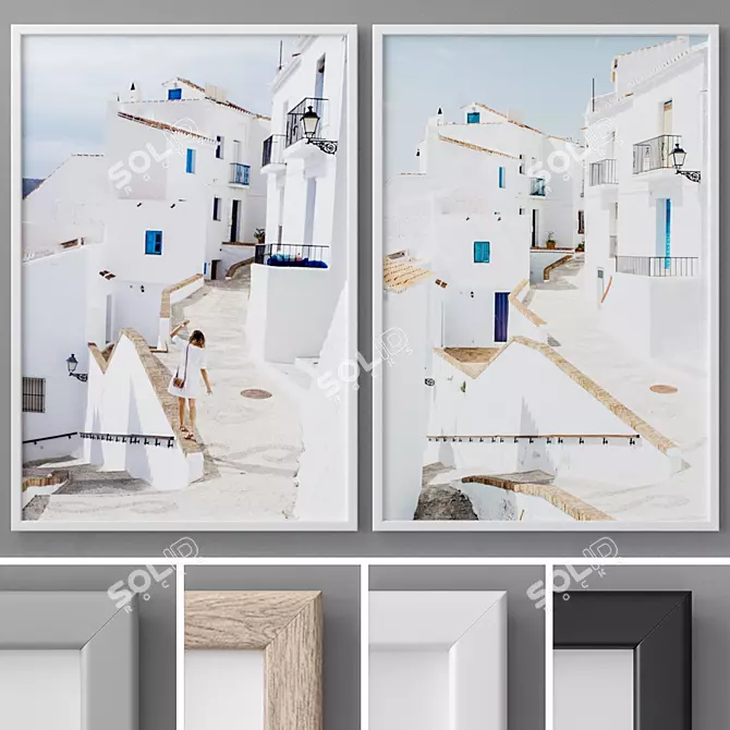 Abstract Modern Art Photo Frames 3D model image 1