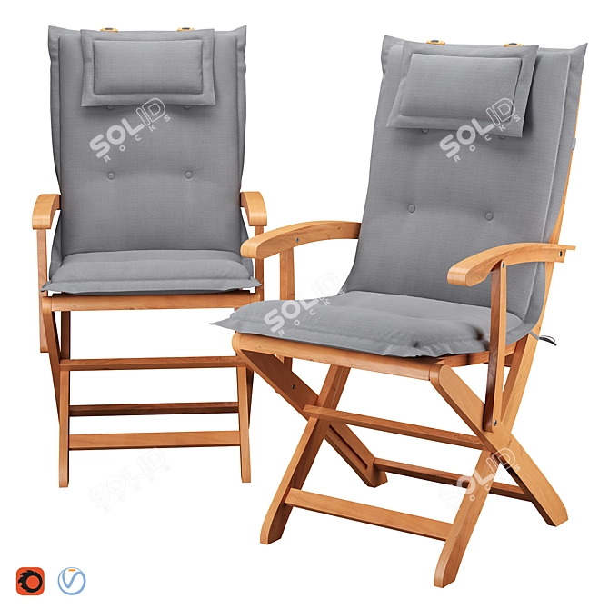 Modern Garden Dining Chairs 3D model image 4