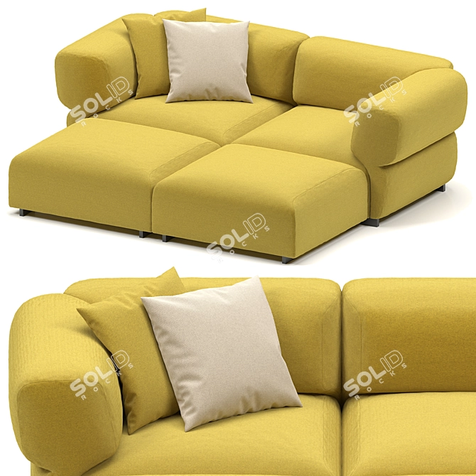 Elegant Butterfly Sofa by B&B 3D model image 1