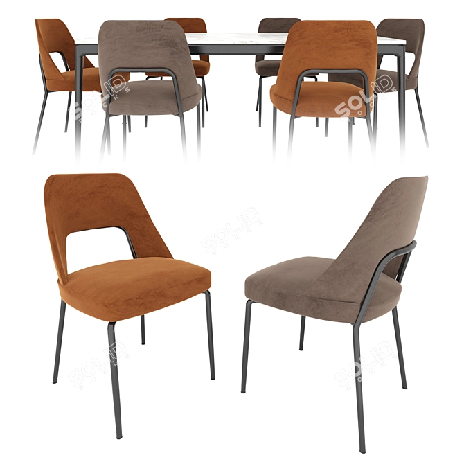 Elegant and Versatile: Joyce Chair and Pico Table 3D model image 2