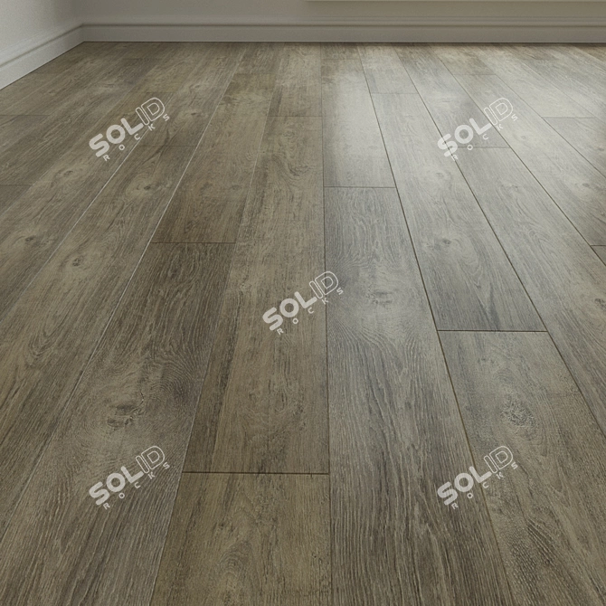 Modern Oak Parquet Flooring 3D model image 1