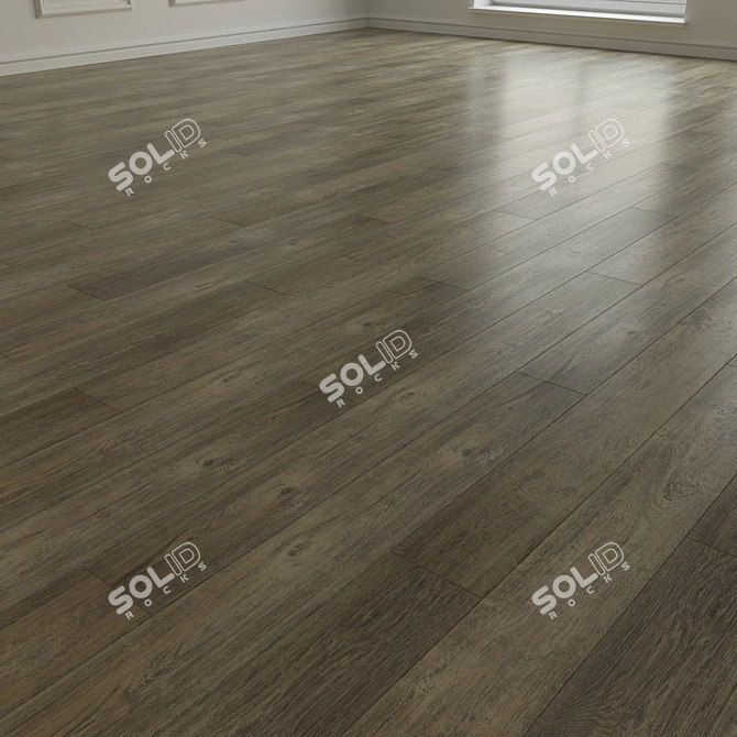 Modern Oak Parquet Flooring 3D model image 2