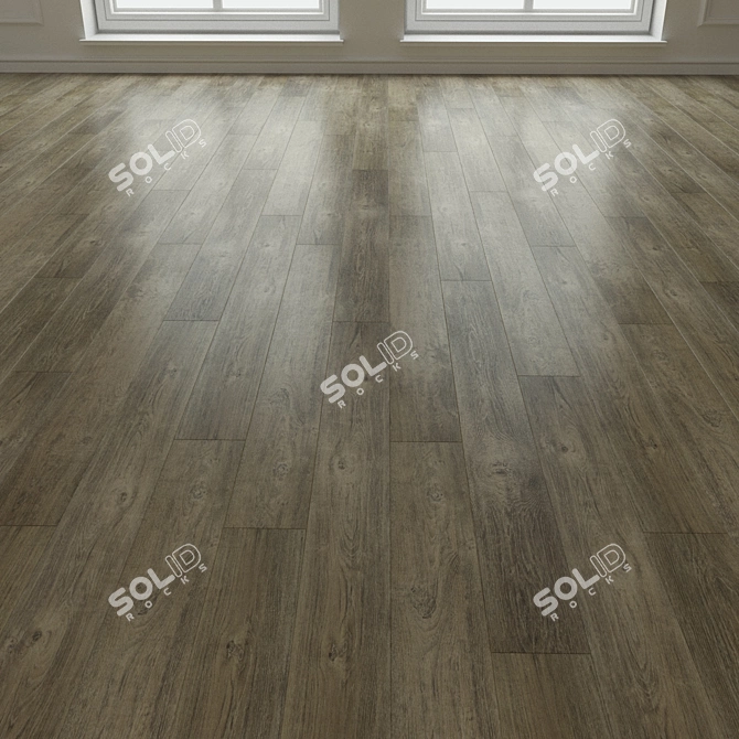 Modern Oak Parquet Flooring 3D model image 3