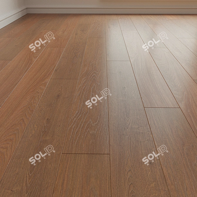 Title: Deep Honey Sherwood Oak Laminate with 3D Texture 3D model image 1