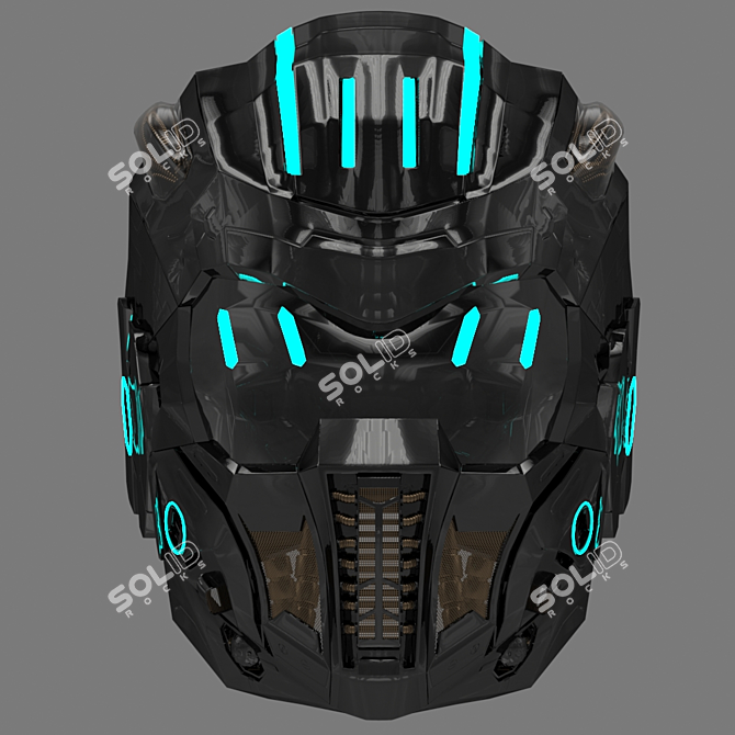  Futuristic Battle Helmet 3D model image 1