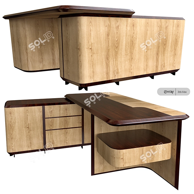 BRUCE Sectional Desk - Modern Design 3D model image 2