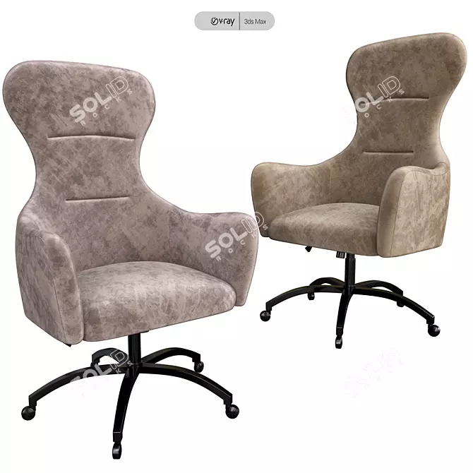 Elegant Swivel Armchair: Giampier 3D model image 1