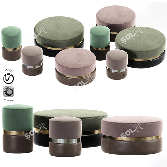 Modern Edds Pouf Ottoman for Contemporary Interiors 3D model image 1