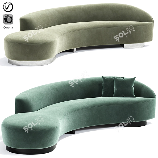 Elegant Navii Curved Sofa 3D model image 1