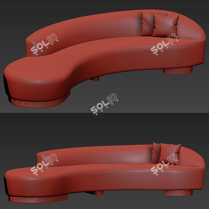 Elegant Navii Curved Sofa 3D model image 2