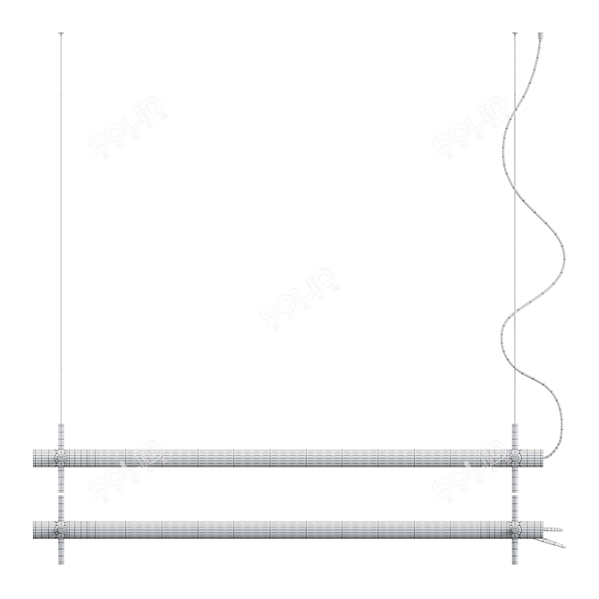 Elegant LED Tube Pendant - Lampatron FABIA L 3D model image 3