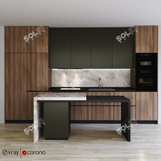 Modern Kitchen Set: Vol04 3D model image 1