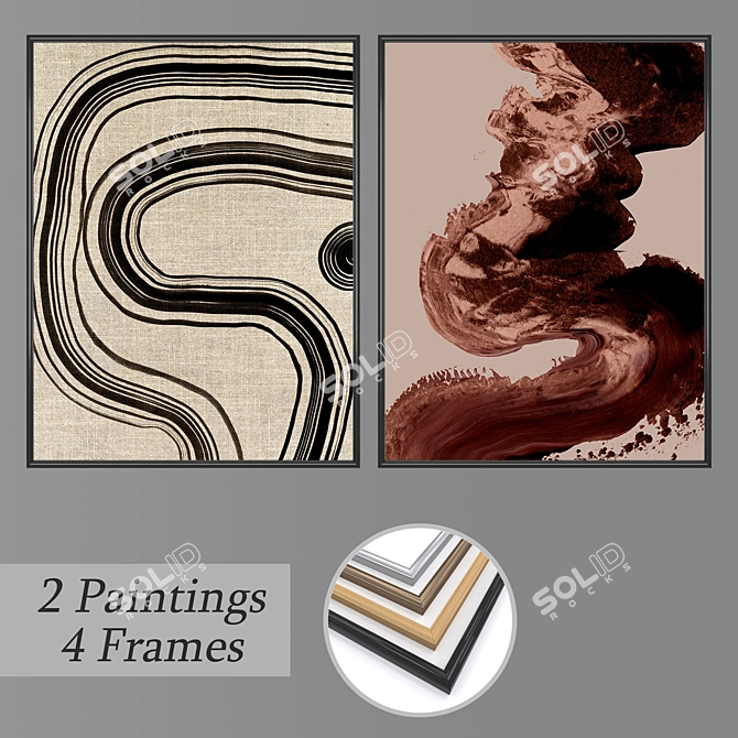 Artistic Wall Painting Set: No. 2332 3D model image 1