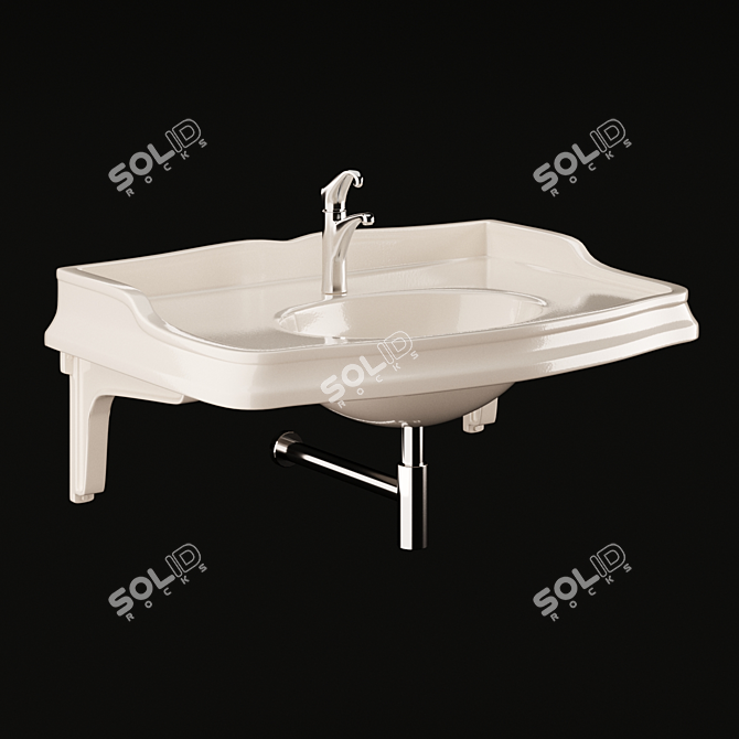 Janson Wall-Mount Porcelain Sink 3D model image 1