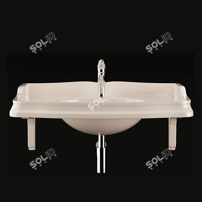 Janson Wall-Mount Porcelain Sink 3D model image 2