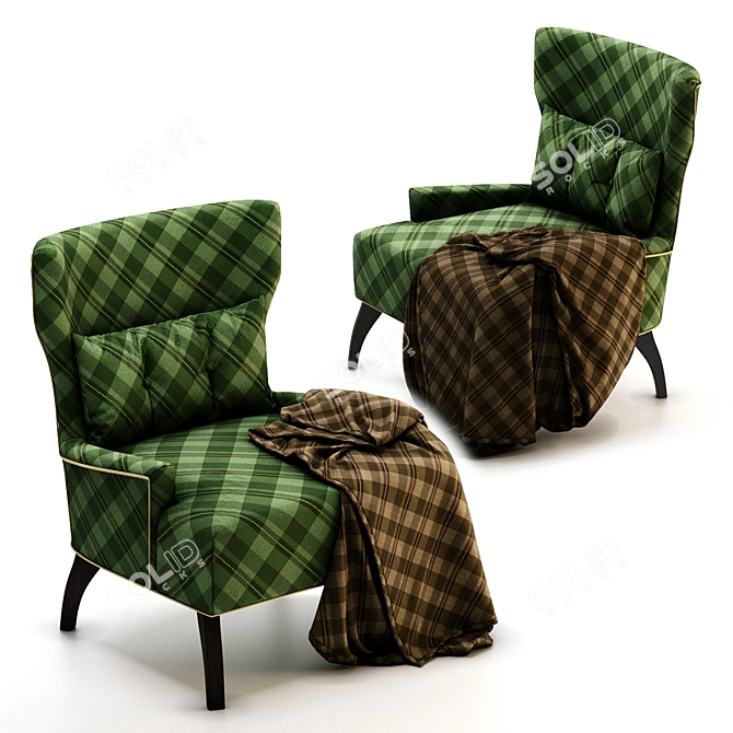 Kano Velvet Accent Chair 3D model image 2