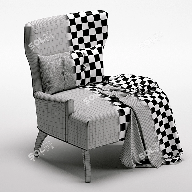 Kano Velvet Accent Chair 3D model image 4
