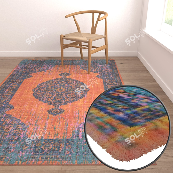 High-Quality Carpet Set with Versatile Textures 3D model image 5