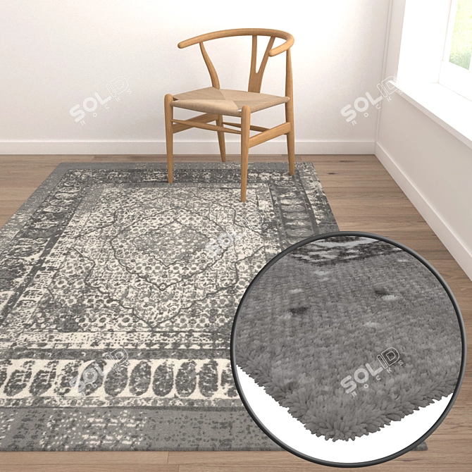 Texture-Rich Carpet Set 3D model image 5