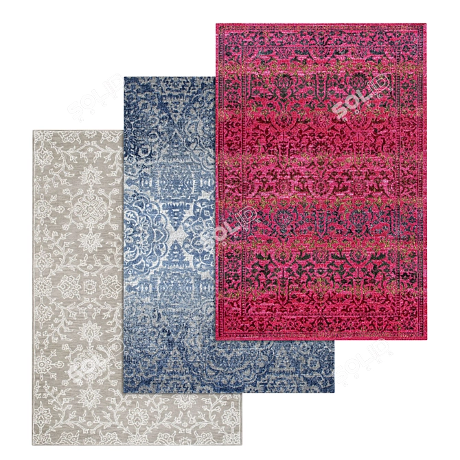 Title: High-Quality Carpet Set 3D model image 1