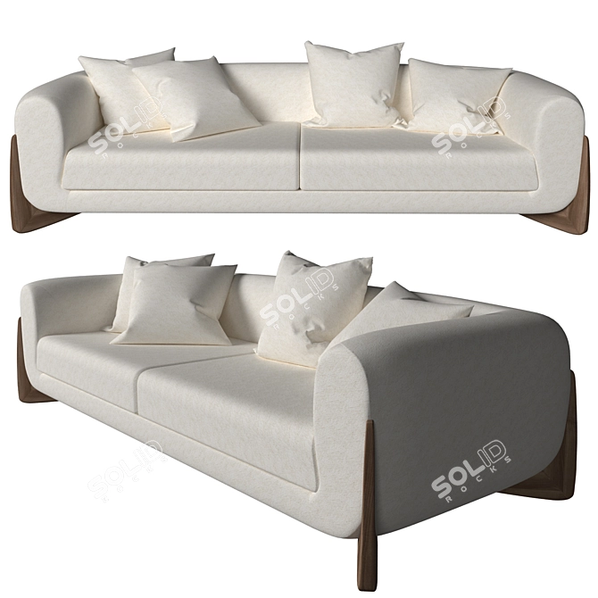 Porada Softbay Sofa: Exquisite Comfort and Style 3D model image 1