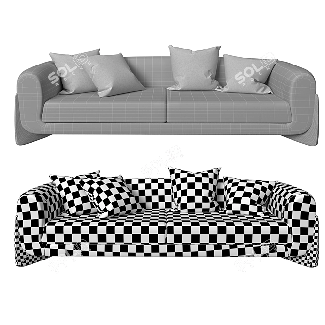 Porada Softbay Sofa: Exquisite Comfort and Style 3D model image 2