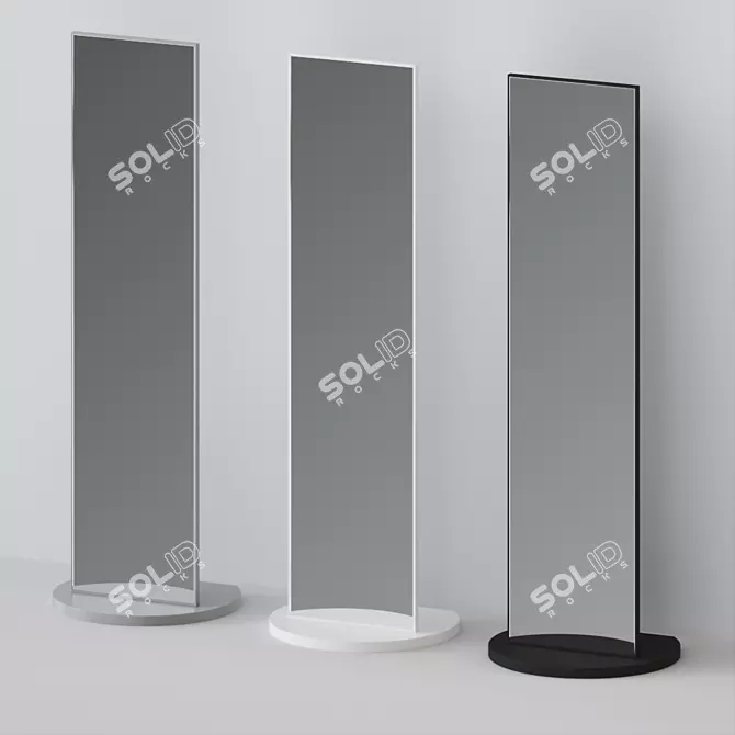 Italian Handcrafted Floor Mirror: Elegant and Adjustable 3D model image 1
